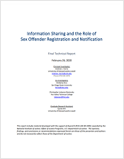 Information Sharing and the Role of Sex Offender Registration and Notification, Final Technical Report thumbnail