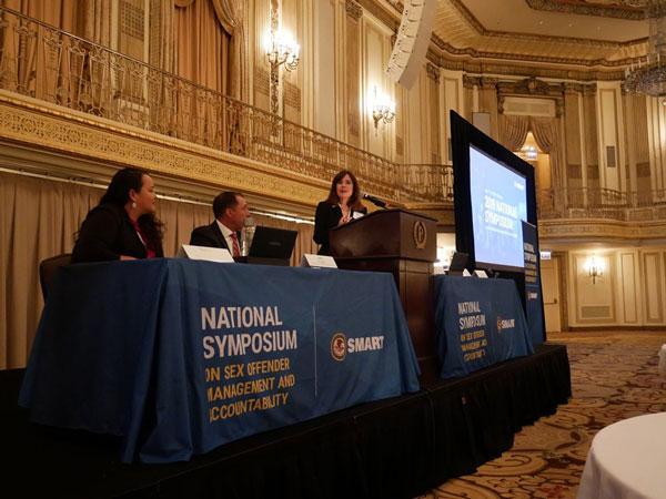 Acting SMART Office Director Dawn Doran kicks off the 2019 National Symposium on Sex Offender Management and Accountability.